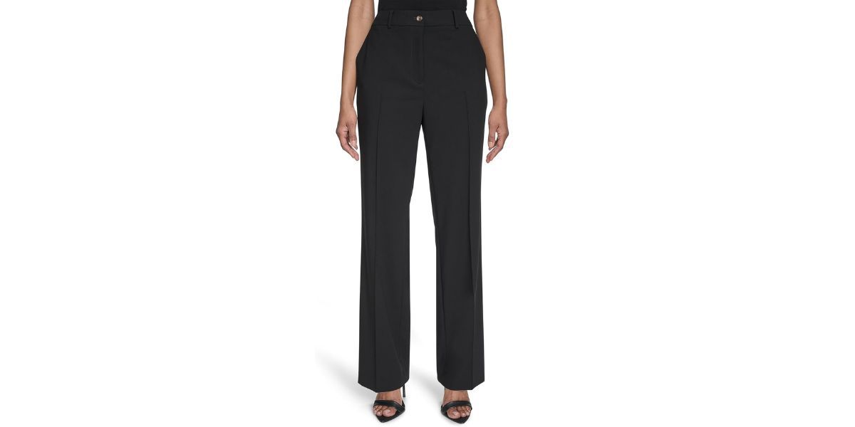Halston Womens Straight Leg Woven Suiting Pant