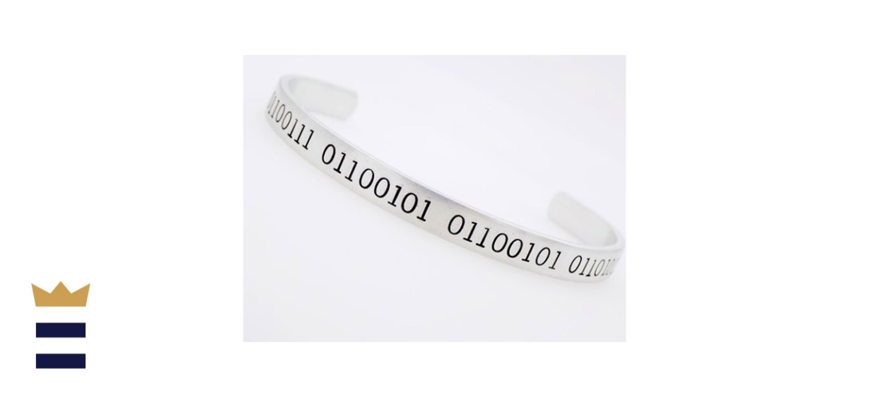 Binary Jewelry Handstamped Cuff