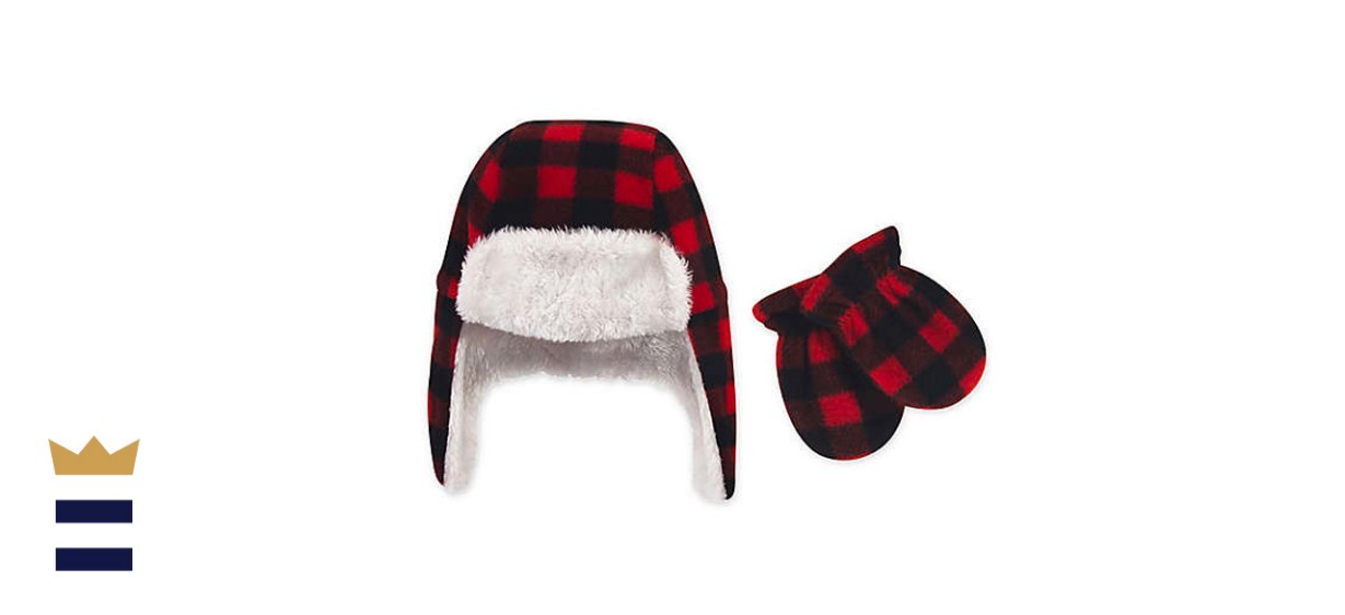 Hudson Baby 2-piece fleece trapper hat and mitten set