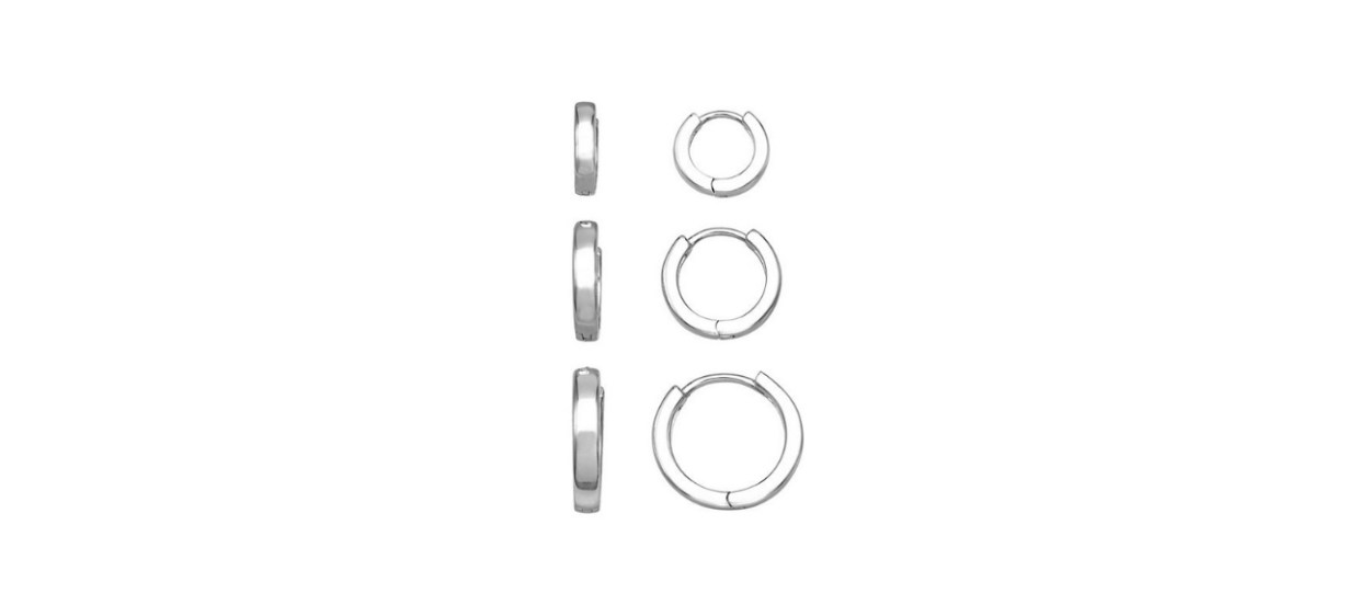 best Aurielle 3-Pair Polished Huggie Hoop Earrings