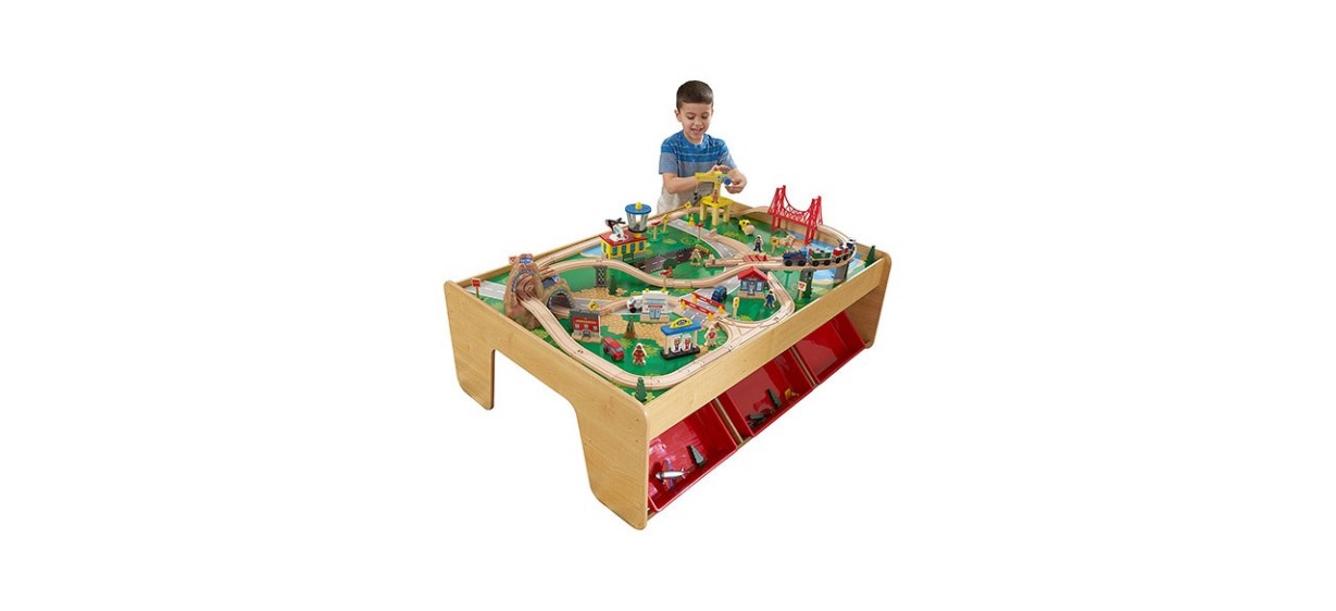 KidKraft Waterfall Mountain Wooden Train Set &amp; Table