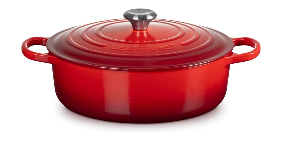Le Creuset Enameled Cast Iron Signature Round Wide Dutch Oven, 6.75 qt., Cerise