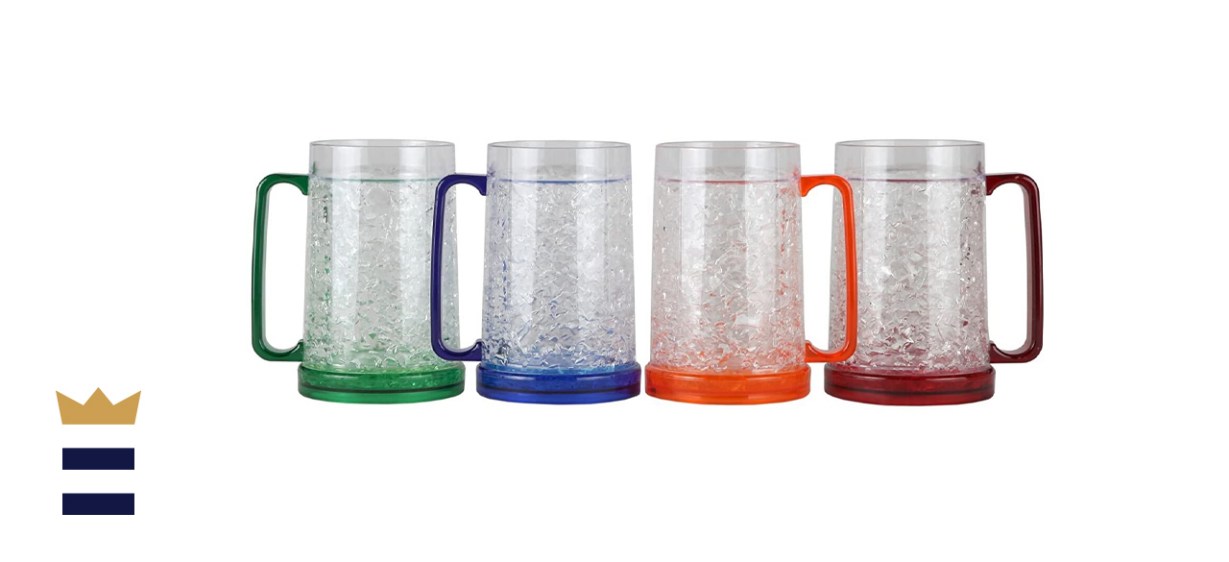 Set of 12 Freezer Beer Mugs with Gel Double Wall Beer Cups for