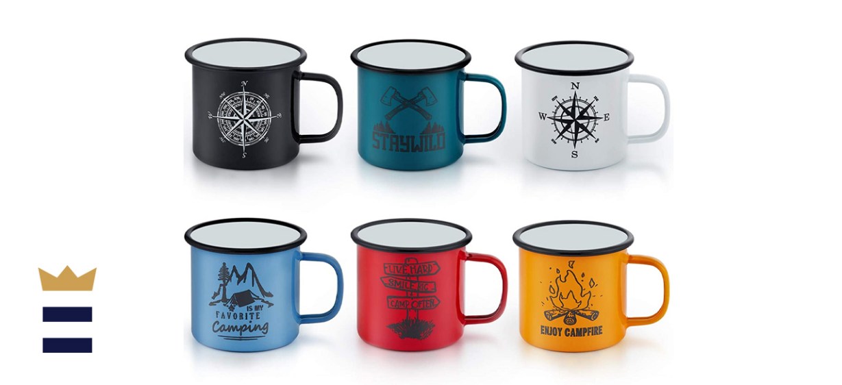 Enamel Camping Mug Set of 6