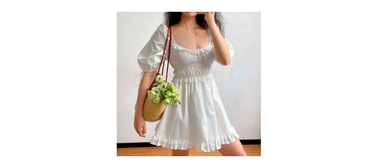 SparoxStudio White Puff Sleeve Dress