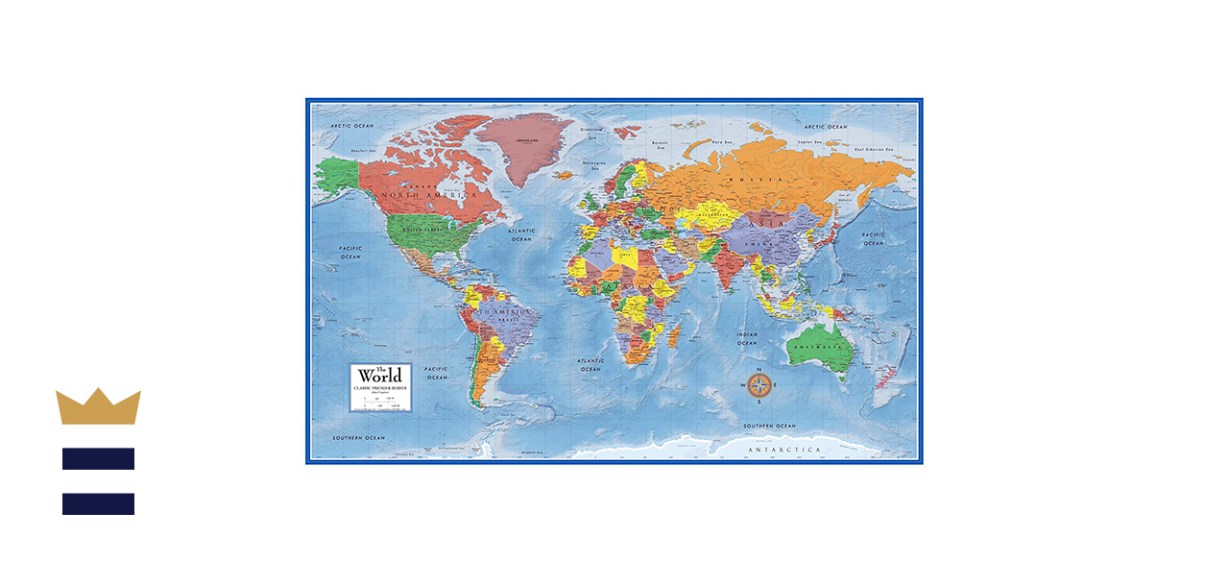 Swiftmaps World Classic Premier Wall Map Poster