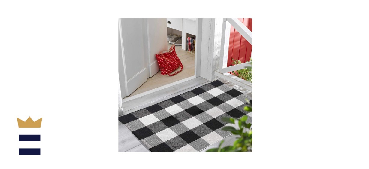 Black and White Buffalo Plaid Doormat