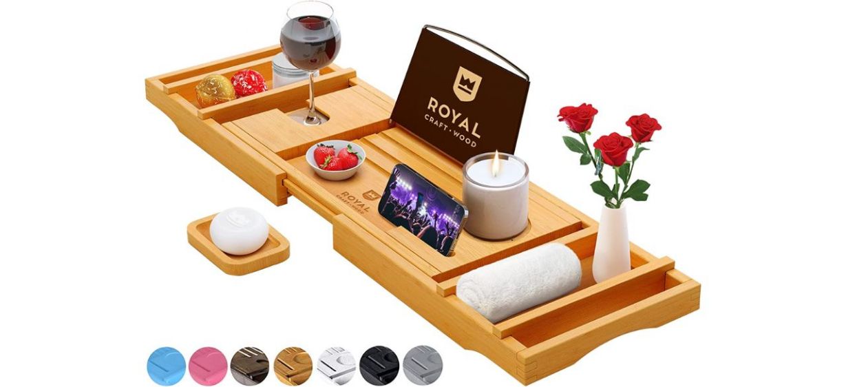 Royal Craft Wood Luxury Bathtub Caddy Tray