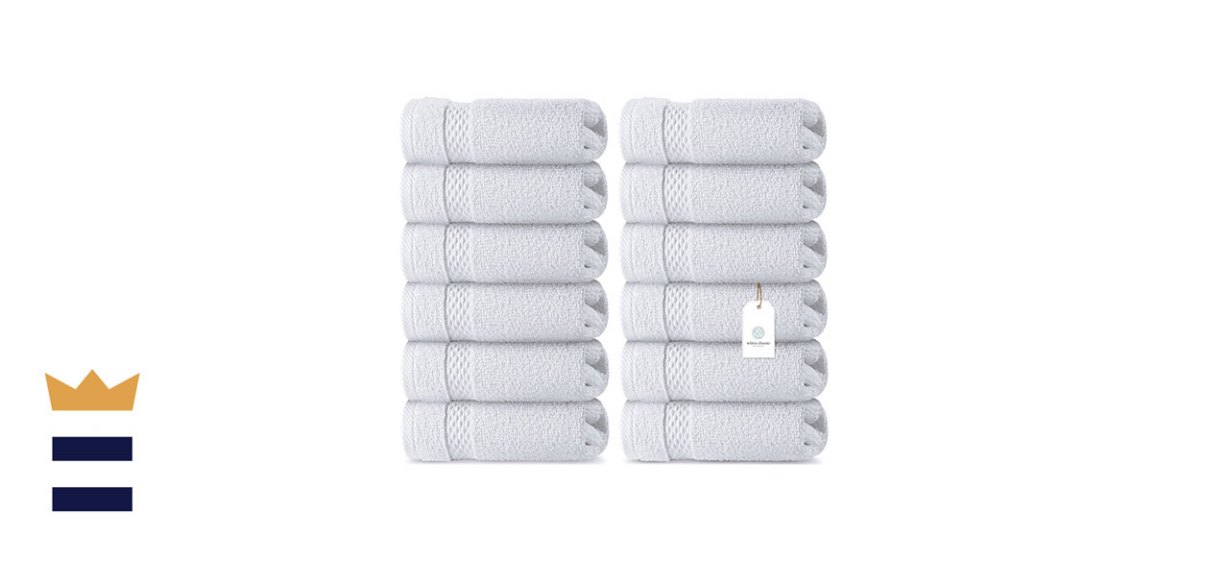 White Classic Luxury Cotton Washcloths - Large Hotel Spa Bathroom