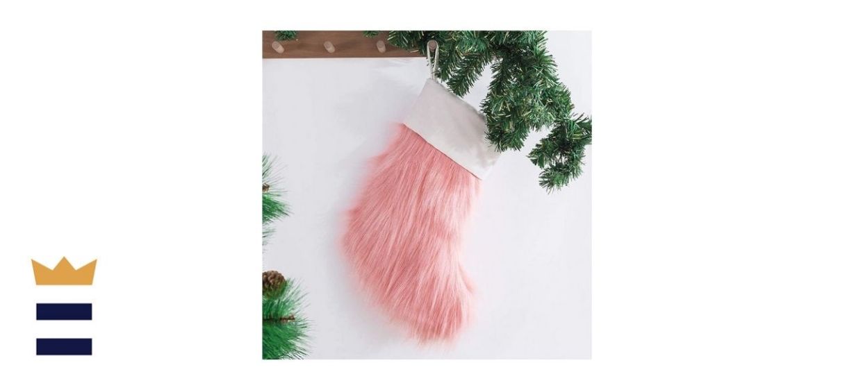 Xwtex Cozy Faux Fur Christmas Stocking