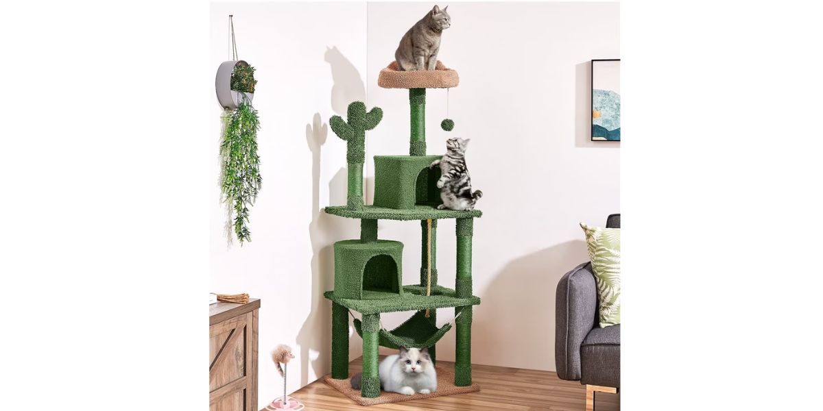 Yaheetech 62.5'' Multi-Level Cactus Cat Tree with Perch