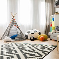 a bean bag in a child's room