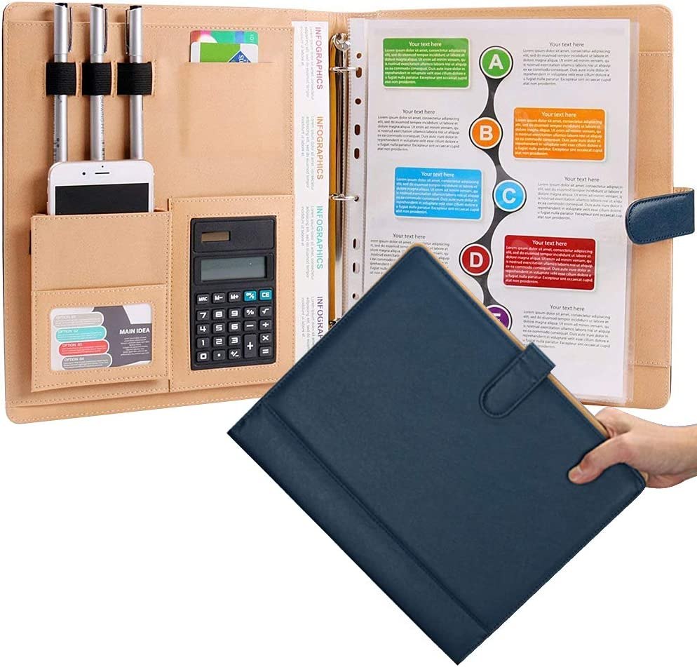 Modeleben Leather 3-Ring Padfolio