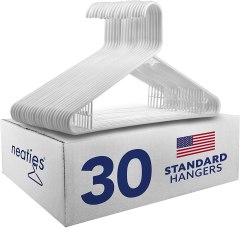 Neaties White Plastic Hangers with Bar Hooks