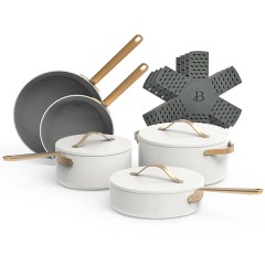 Beautiful by Drew Barrymore 12-Piece Ceramic Nonstick Cookware Set