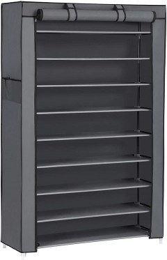 SONGMICS 10 Tiers Closet Shoe Storage Cabinet with Dustproof Cover