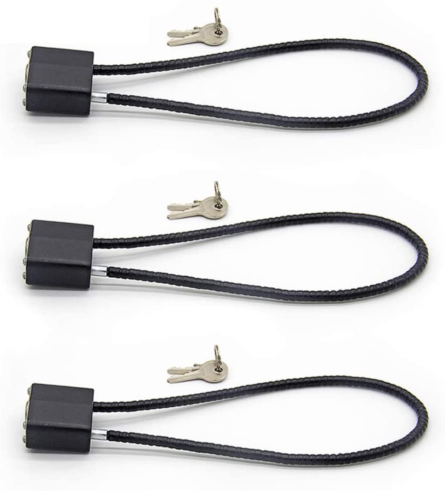 MIND&amp;ACTION California DOJ-Approved Keyed 15'' Cable Gun Lock 3-Pack
