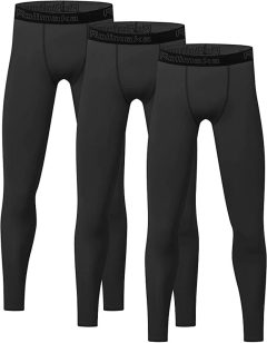 Rolimaka 3-Pack Youth Boys' Compression Leggings