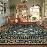 Beeiva Boho Bird Floral Washable Area Rug