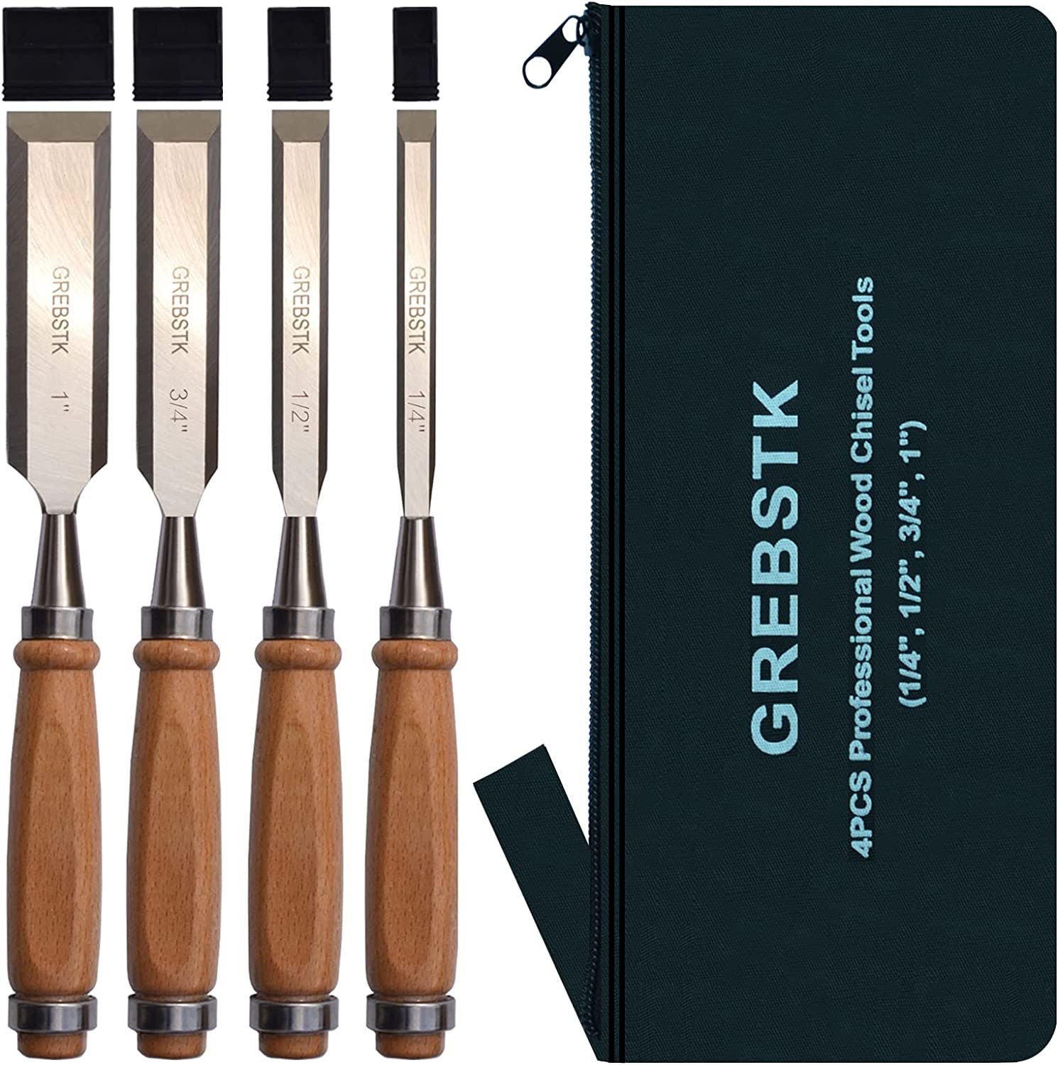 Grebstk 4-Piece Professional Woodworking Chisel Set