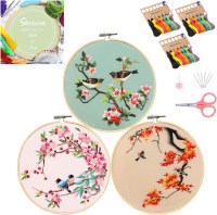 Santune 3 Pack Embroidery Kits for Adults