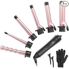 Duomishu 6 in 1 Ceramic Curling Iron Set