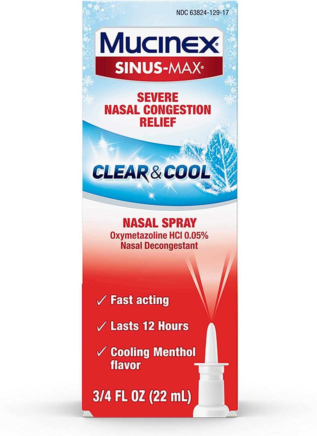 Mucinex Sinus-Max Severe Congestion Relief Clear &amp; Cool