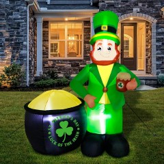 GUDELAK 6-ft St. Patrick's Day Inflatable Leprechaun