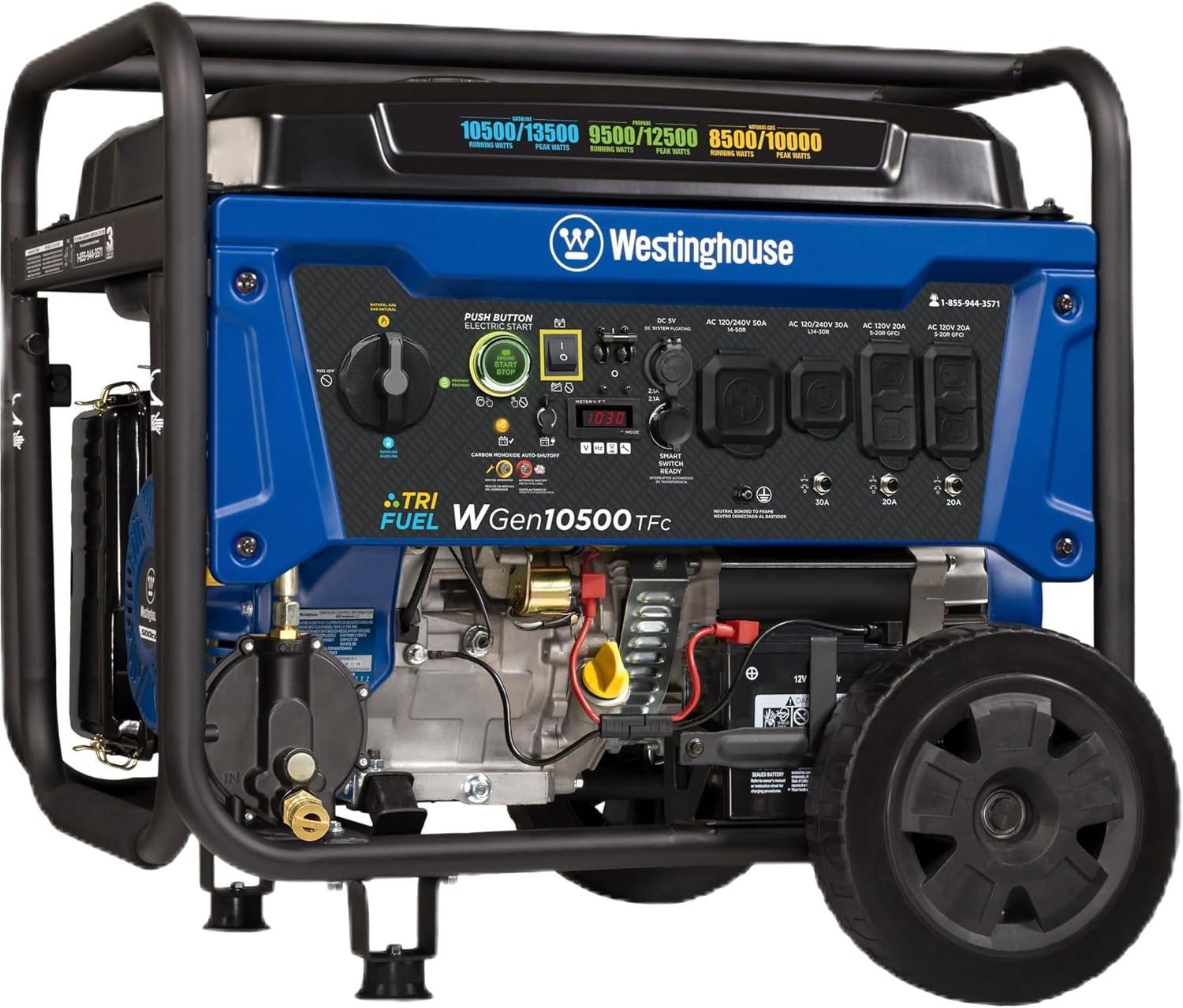 Westinghouse 13,500 Peak Watt Tri-Fuel Home Backup Portable Generator