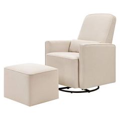 DaVinci Upholstered Swivel Glider with Bonus Ottoman