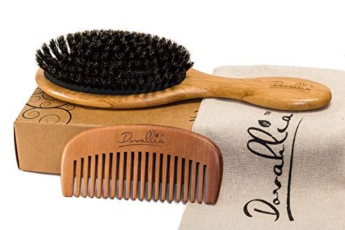 Dovahlia Boar Bristle Hair Brush Set for Women and Men