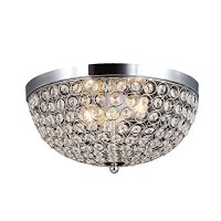 Elegant Designs Ellipse Crystal 2-Light Ceiling Flush Mount