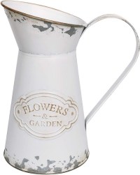 APSOONSELL 7.5" Shabby Chic Metal Pitcher Vase