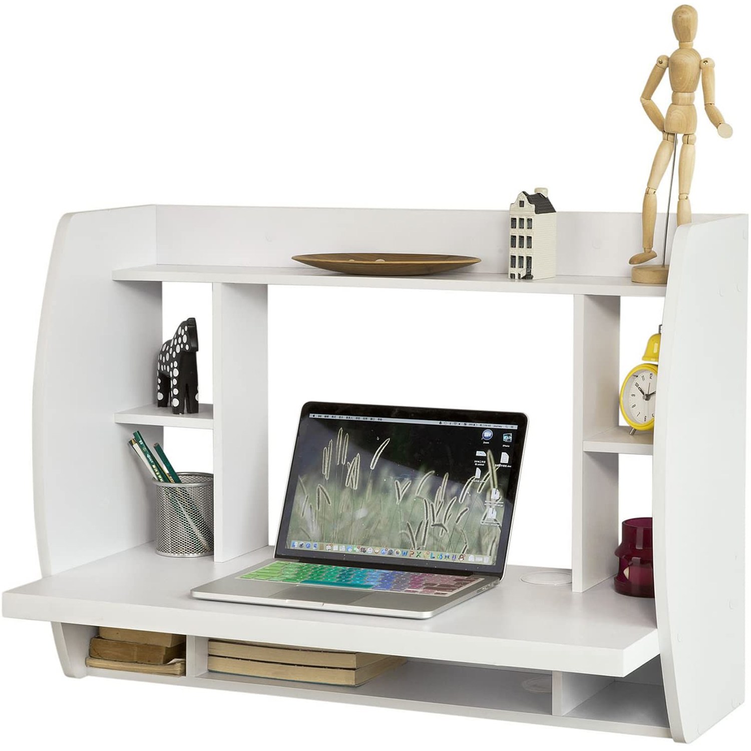Haotian White Drop Leaf Wall Mount Desk
