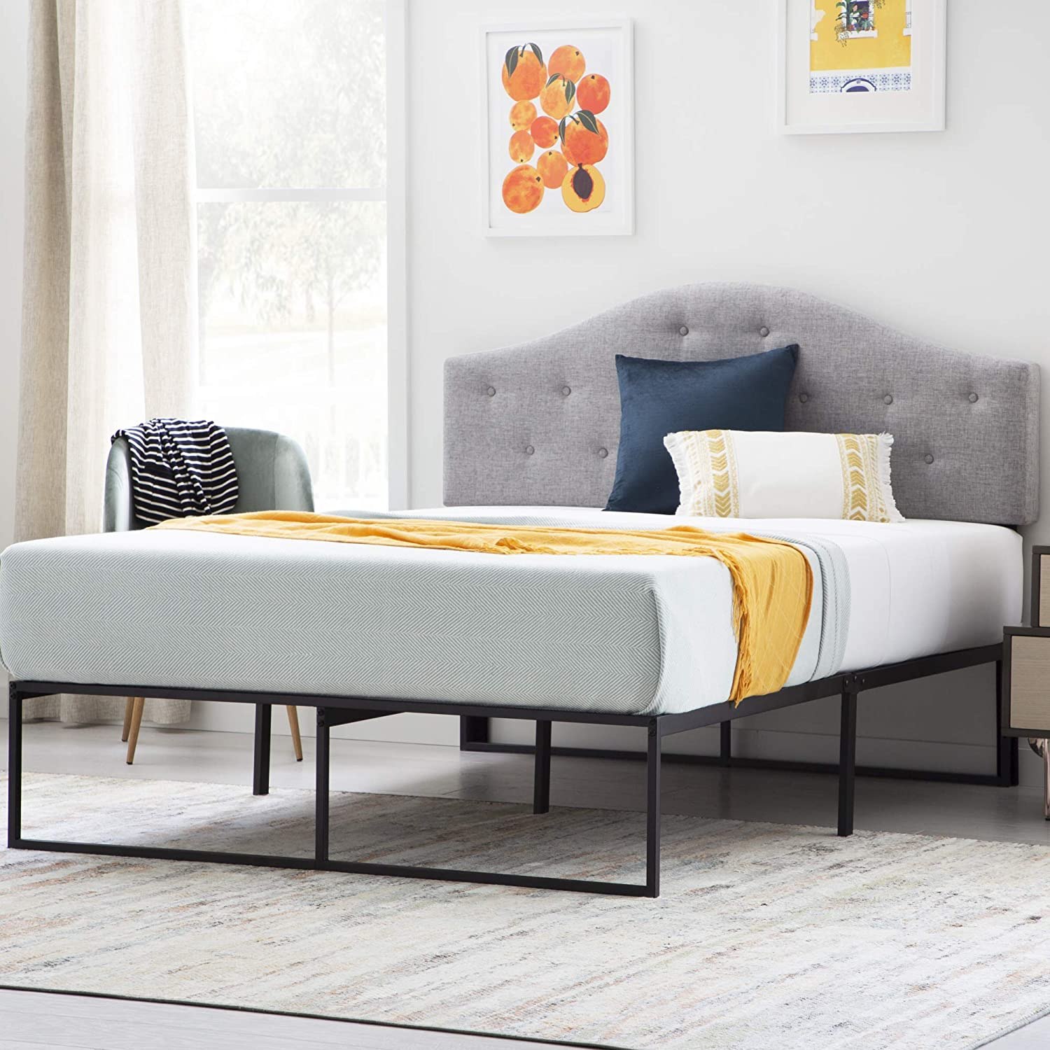 LINENSPA Contemporary Platform Bed Frame, Queen