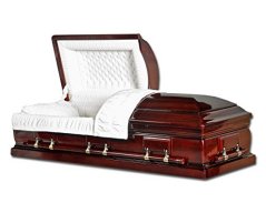 Overnight Caskets Mahogany Solid Wood W Velvet Interior - Fine Wood Casket