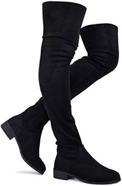 Premier Standard Vegan Suede Block Heel Thigh-High Over-the-Knee Boots