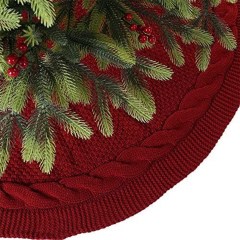 Sattiyrch Cable Knit Christmas Tree Skirt