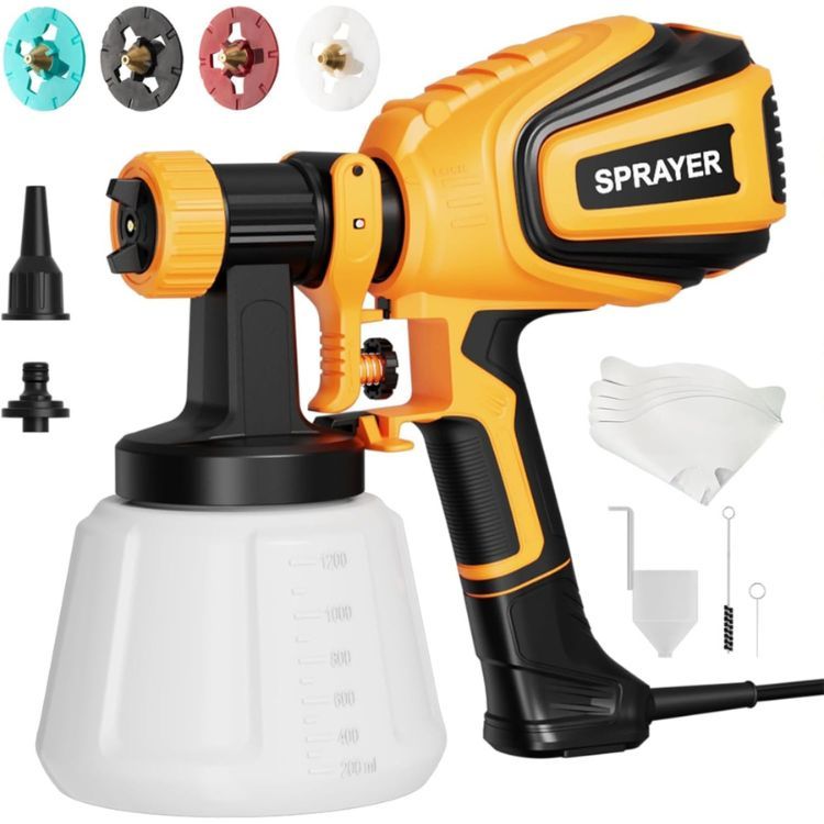 Vonforn 700W HVLP Spray Gun with Cleaning &amp; Blowing Joints